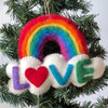Rainbow LOVE Cloud Handmade Felt Ornament or Decoration