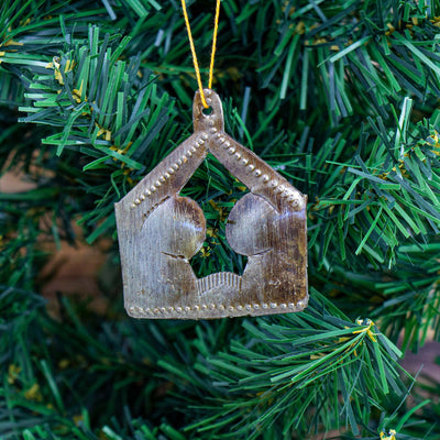 Creche Design Steel Drum Ornament, Set of 2