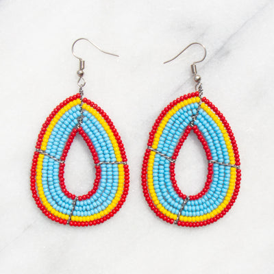 Maasai Bead Flamedrops Dangle Earrings