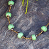 Handcrafted Clay Bead Long Necklace from Haitian Artisans, Green