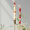 Unscented Christmas Hand-Painted Dinner Candles, Set of 2 (Kimeta Design)