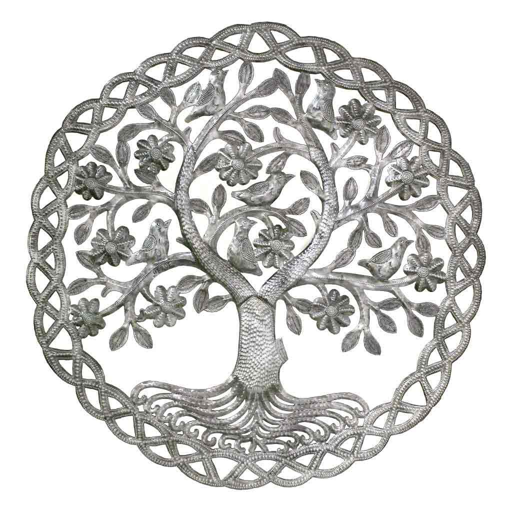 Dancing Tree of Life Haitian Steel Drum Wall Art, 24"