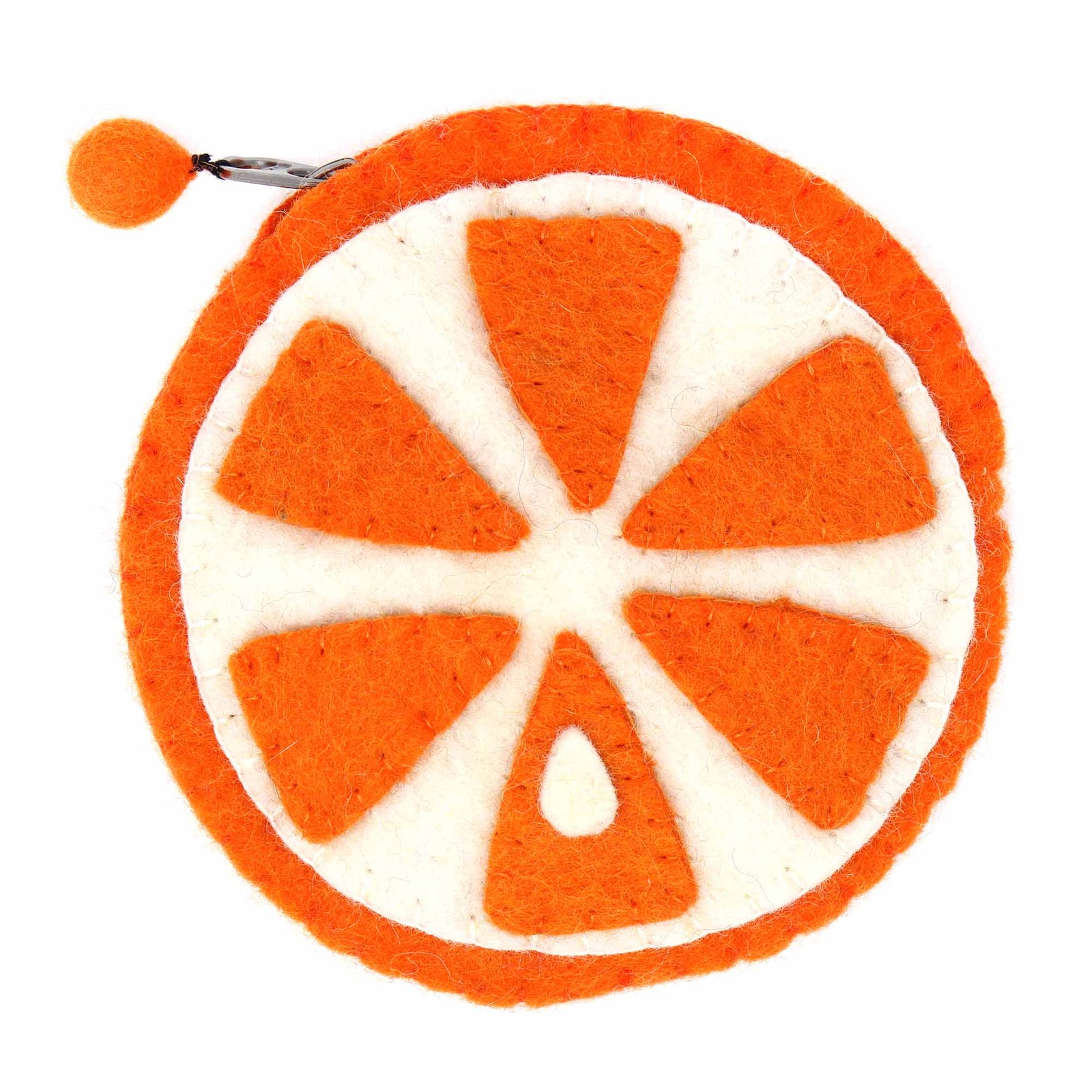 Orange Felt Coin Purse