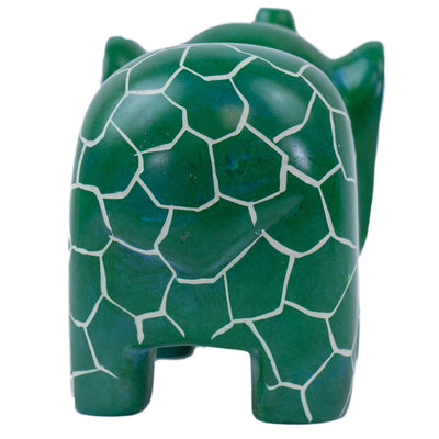 Extra Large Soapstone Elephant Sculpture - Green