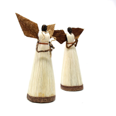 Set of Two 5.5in Standing Sisal Angels - Devotional
