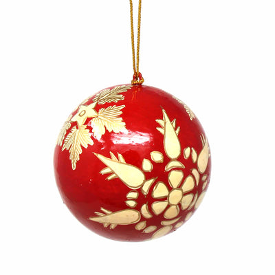 Handpainted Ornaments, Gold Snowflakes, Set of 3