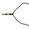 Bone Tooth Necklace on Leather Chain with Brass Closure- Batik Design
