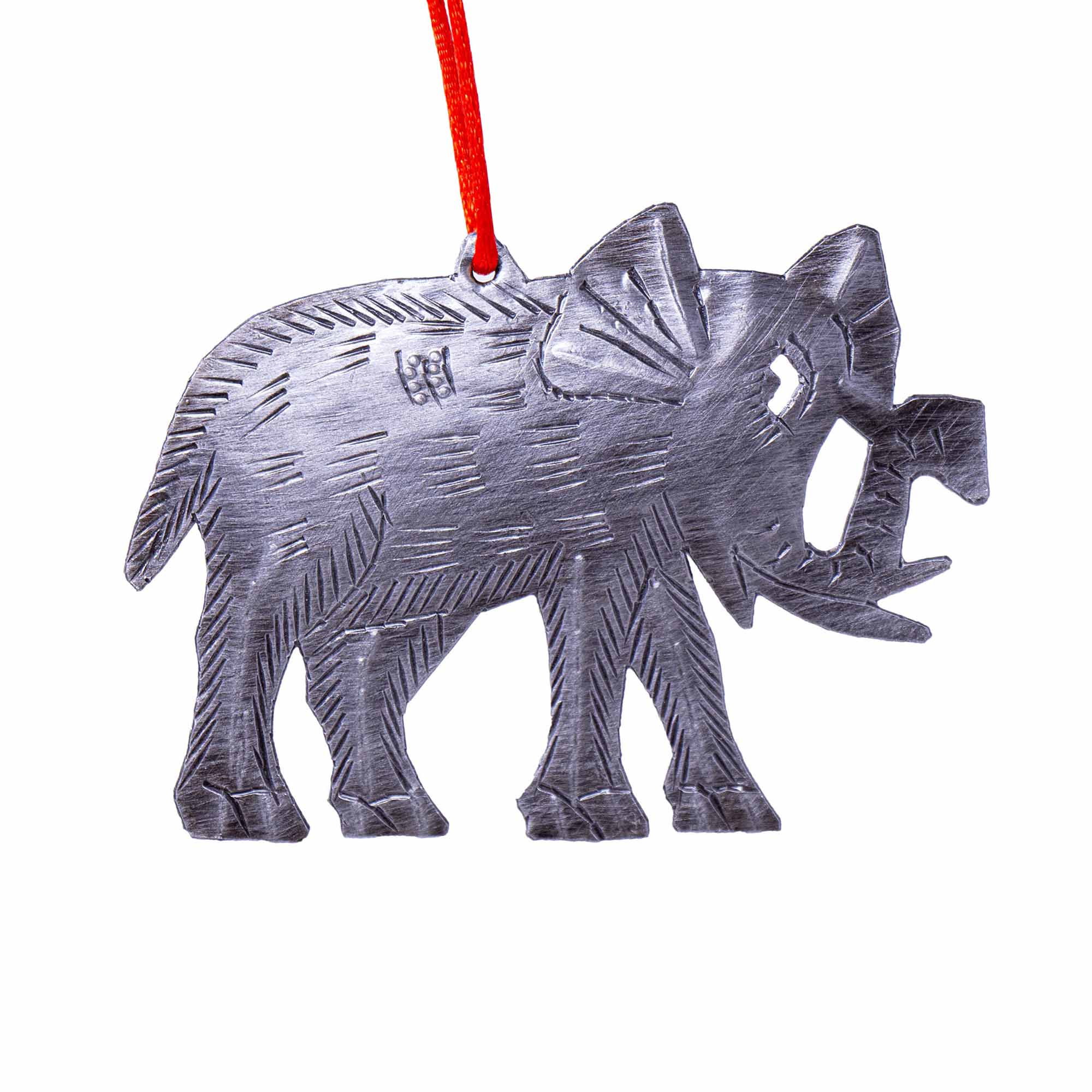 Elephant Haitian Metal Drum Christmas Ornament