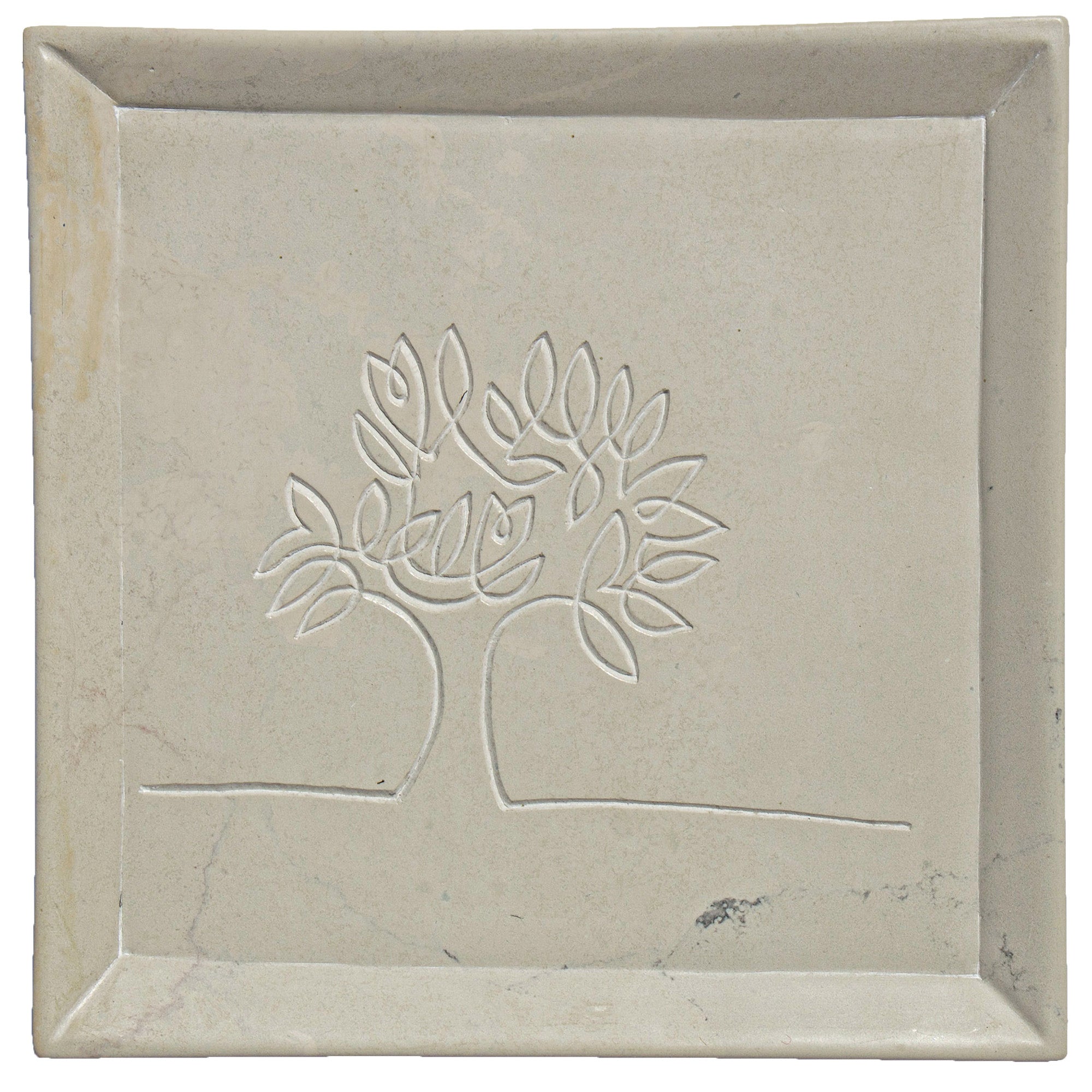 Soapstone Tree of Life Design Square Appetizer Plate