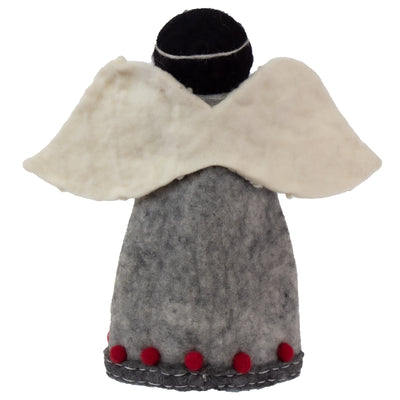 Handcrafted Felt Angel Tree Topper/Tabletop Décor, Grey