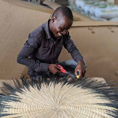 Large Palm Sun Circle, Black 47 inch