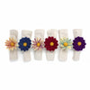 Set of 6 Napkin Rings, Assorted Daisies