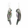 Alpaca Silver Abalone Parrot Earrings