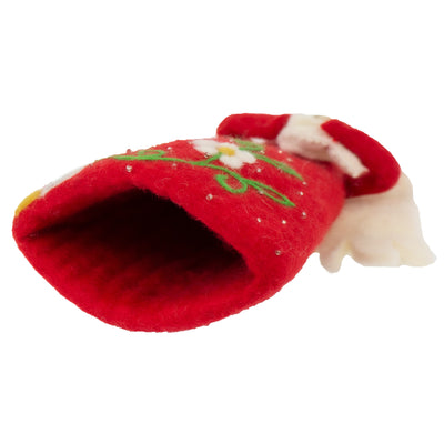 Handcrafted Felt Angel Tree Topper/Tabletop Decor, Red