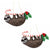 Sloth on Candy Cane Felt Ornament, Set of 2