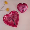 Large Soapstone Red Puffy Heart with Acacia Tree Carving