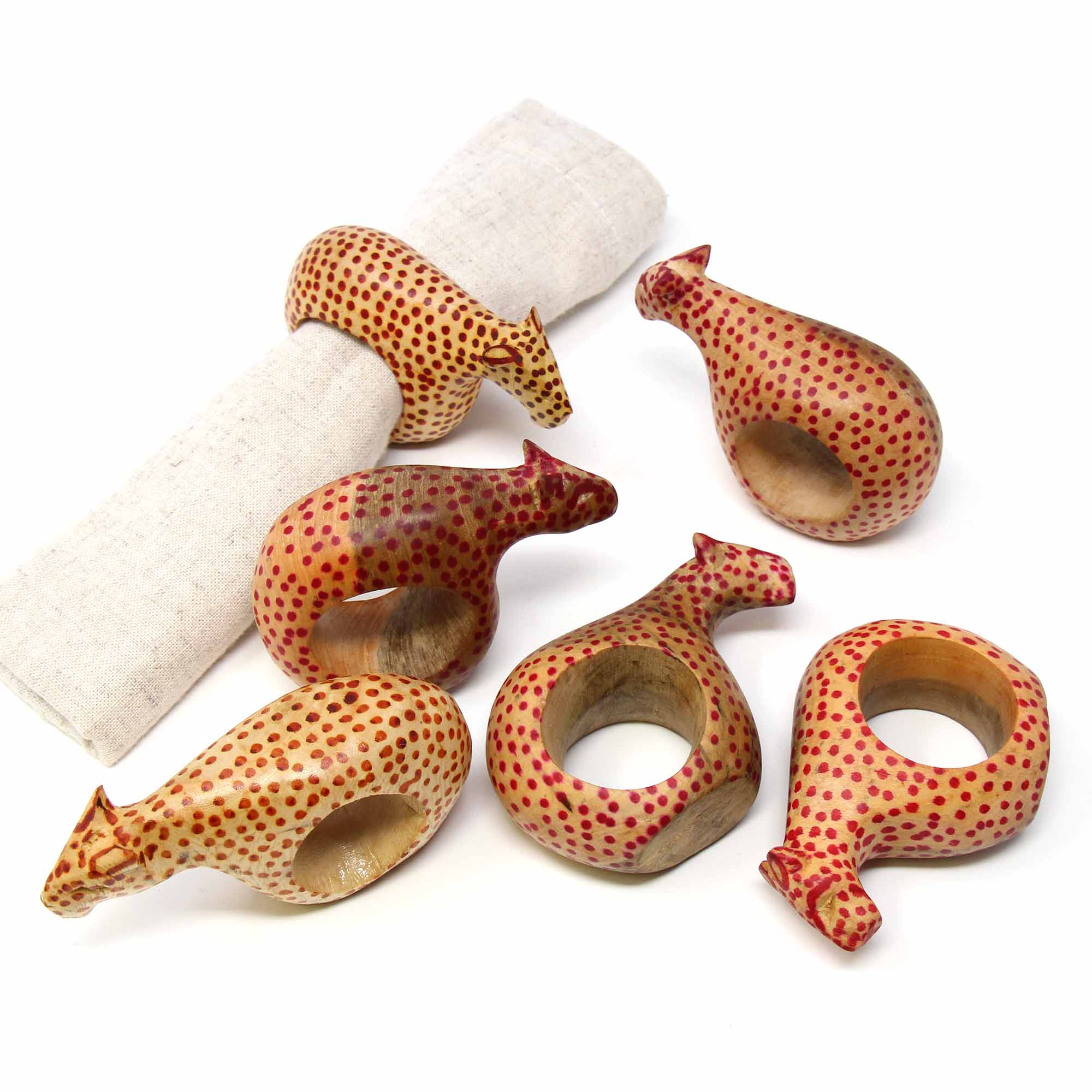 Mahogany Cheetah Napkin Rings