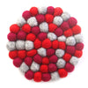 Felt Ball Trivets: Round Chakra, Reds