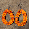 Maasai Bead Orange Teardrop Earrings