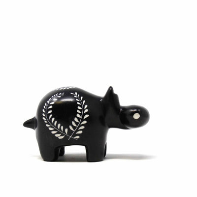 Soapstone Hippo - Large - Black