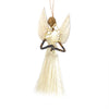 Set of 2 3.5in Sisal Angel Ornaments - Devotional