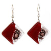 Rhombus Glass Dangle Earrings - Posh Plum