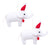 White Elephant Santa Handmade Felt Ornaments, Set of 2