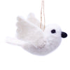 White Dove and Mistletoe Handmade Felt Ornaments, Set of 2
