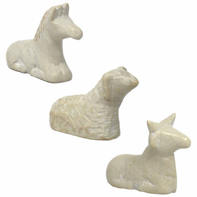 Nativity Soapstone Sculpture, 14-Piece Set (including Display Board)