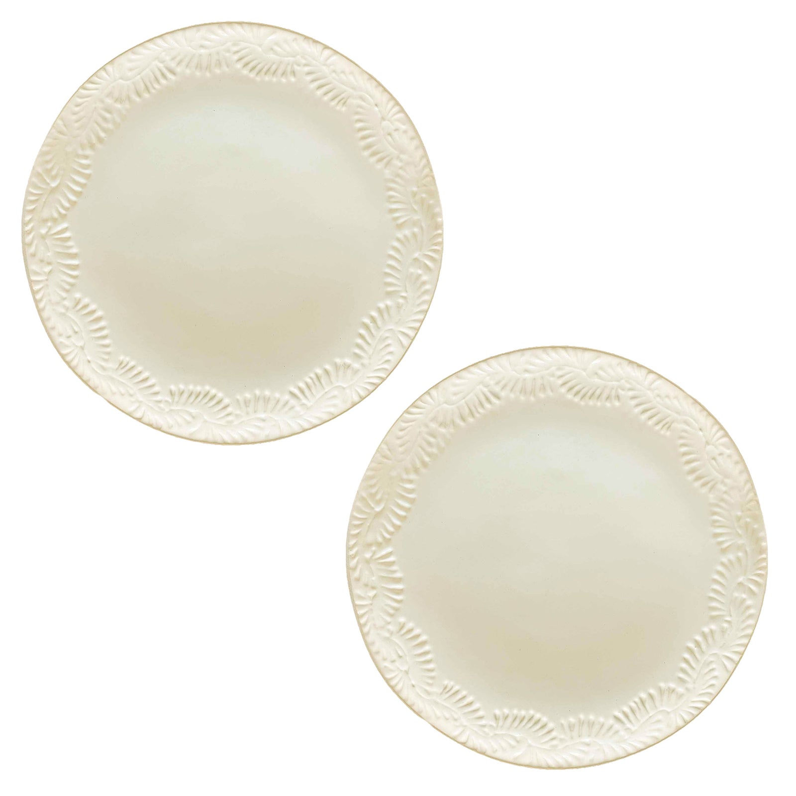 Encantada Handmade Pottery 11.75 Set of 2 Dinner Plates, Blanco