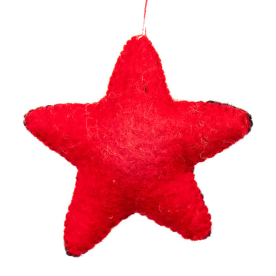 Set of STAR Santa Handmade Felt Ornaments