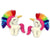 Rainbow Unicorn Felt Ornament, Set of 2