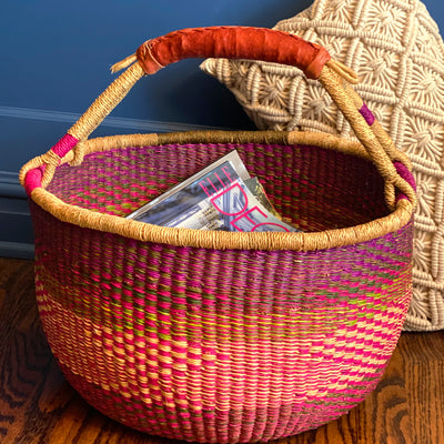Bolga Market Basket, Extra Large - Mixed Colors