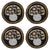 Black Mushroom Hand Embroidered Glass Bead Coasters, Set of 4