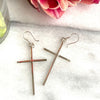 Sterling Silver Cross Drop Earrings