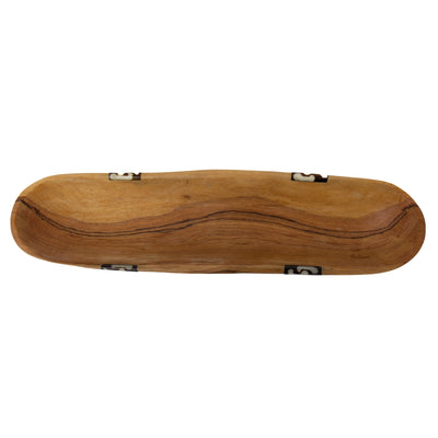 Oblong Nested Olive Wood Serving Bowls, Set of 3