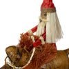 Banana Fiber Santa Riding Lion Small Tabletop Decor