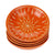 Soapstone Orange Sunburst Design Carved Dishes, Set of 4