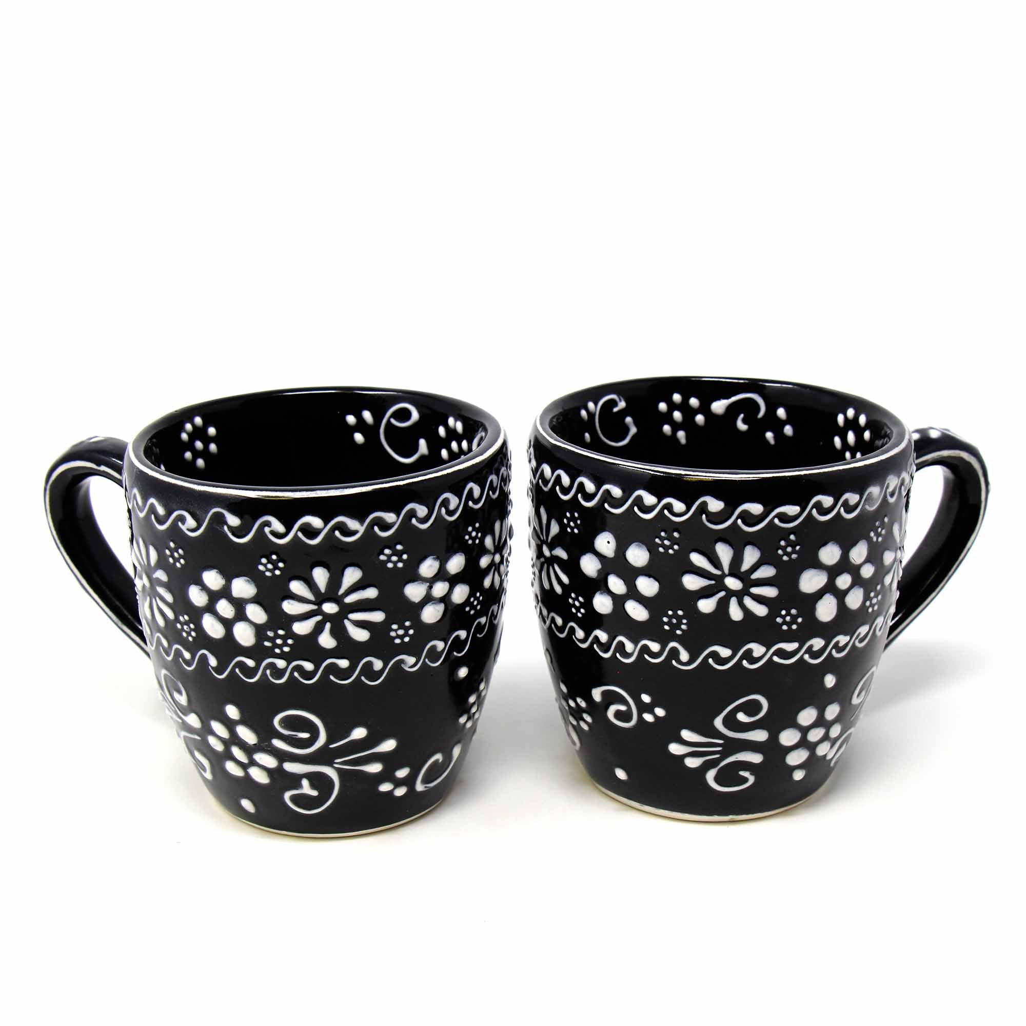 Encantada Handmade Pottery Set of Two Mugs, Ink - 12 oz.