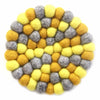 Felt Ball Trivets: Round Chakra, Yellows