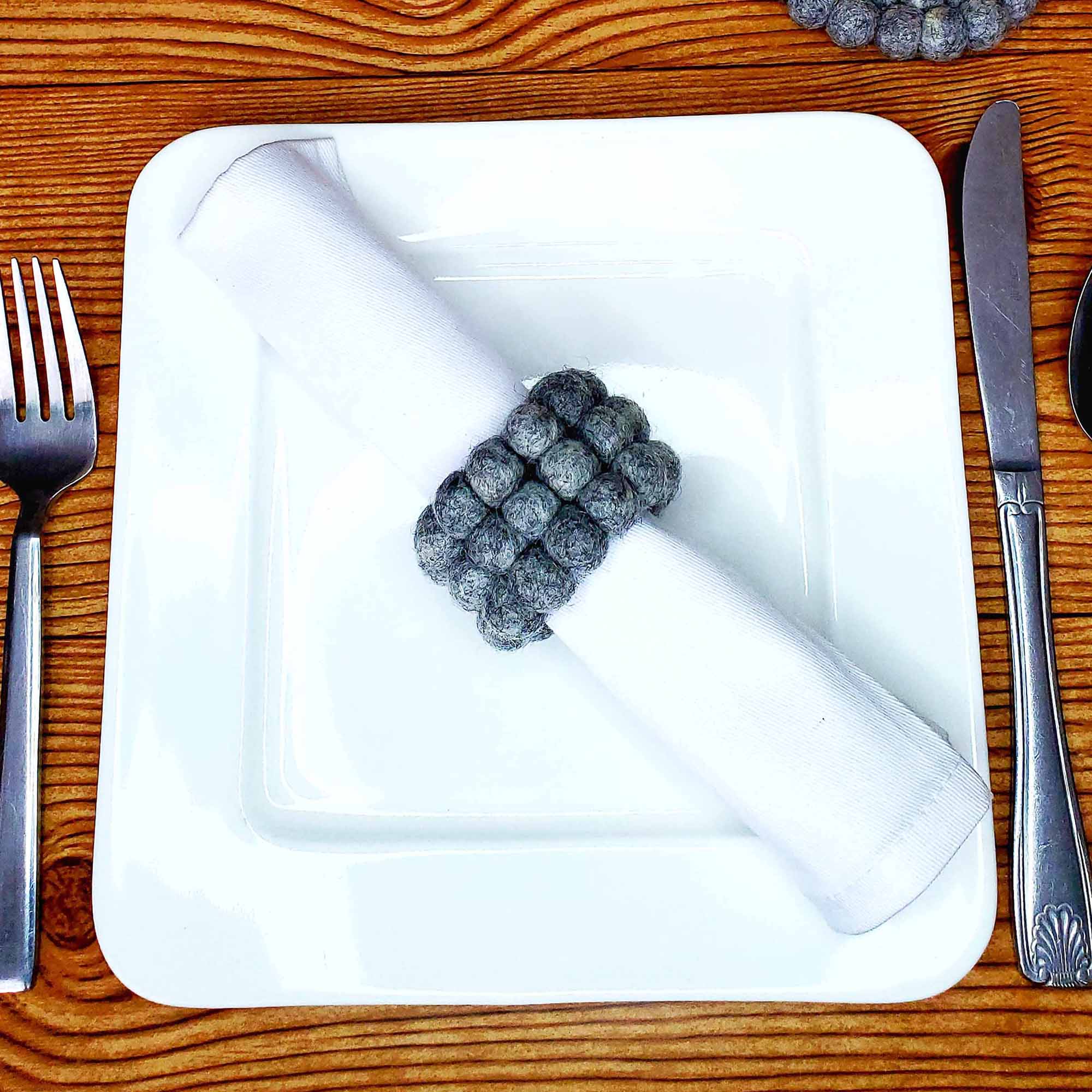 Grey napkin rings discount