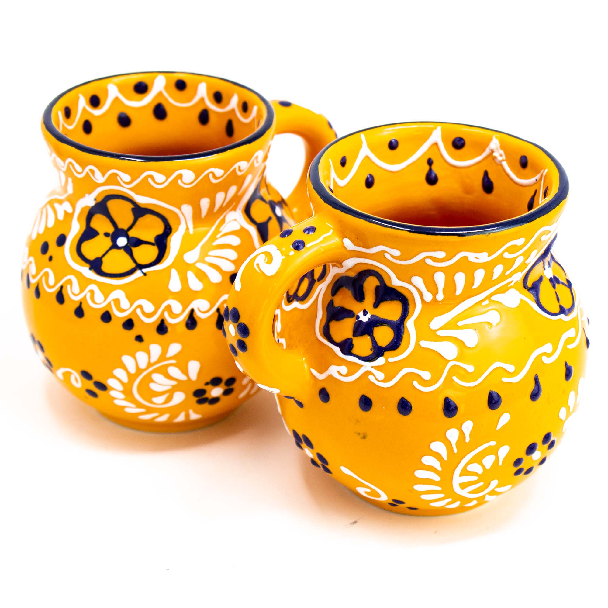 Encantada Handmade Pottery, Set of 2 Mugs, Mango - 12 oz.