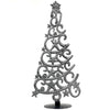 Christmas Tree with Stars Haitian Drum Steel Tabletop Décor, 14" Tall