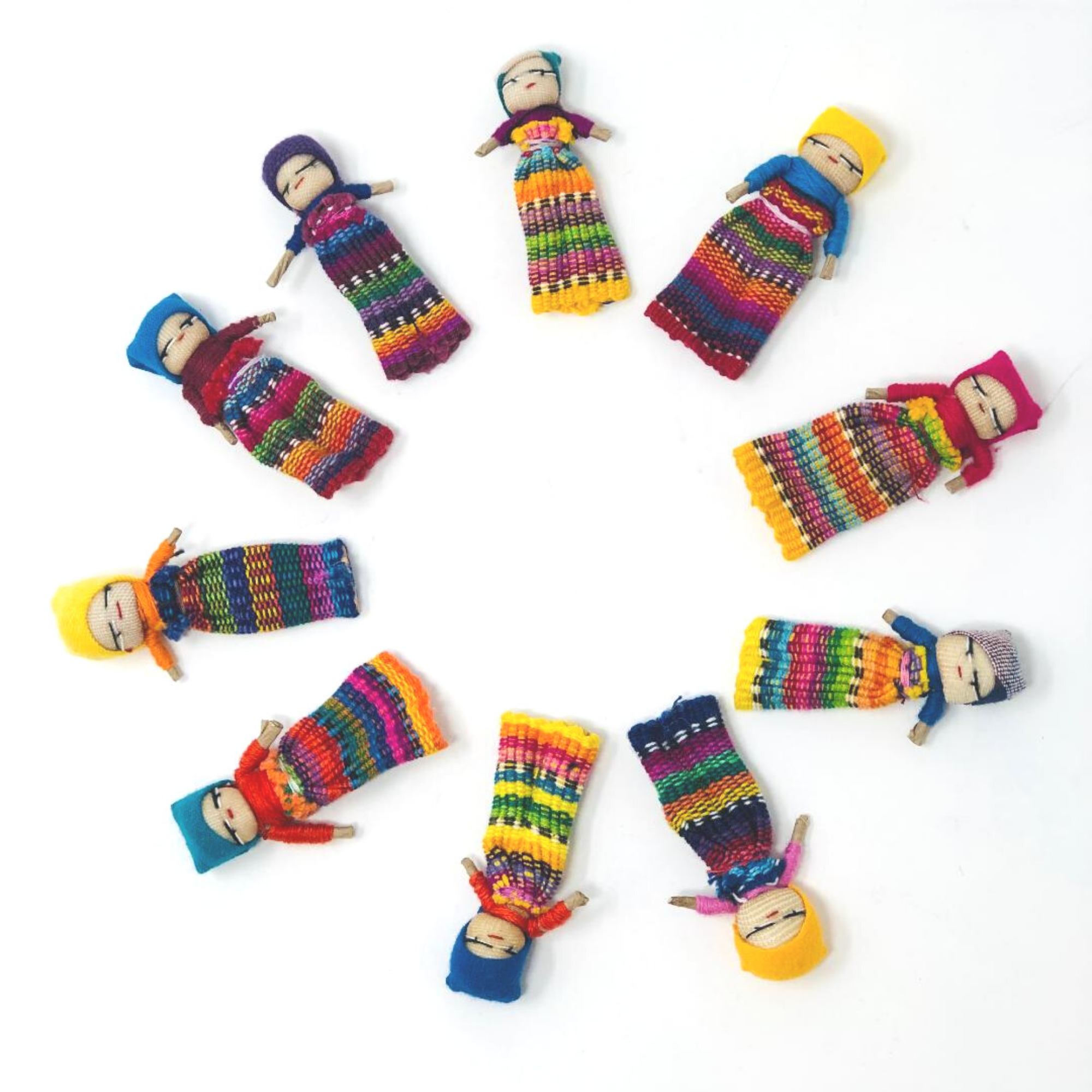 2 Inch Assorted Worry Dolls Set of 10 Gifts With Humanity
