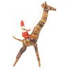 Banana Fiber Santa Riding Giraffe Safari Animal Sculpture