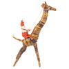 Banana Fiber Santa Riding Giraffe Safari Animal Sculpture