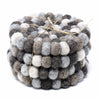 Felt Ball Coasters: 4-pack, Multicolor Greys