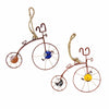 Recycled Wire Old-Fashioned Bicycle Ornament, Set of 2