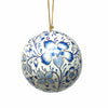 Handpainted Ornaments, Blue Floral, Set of 3