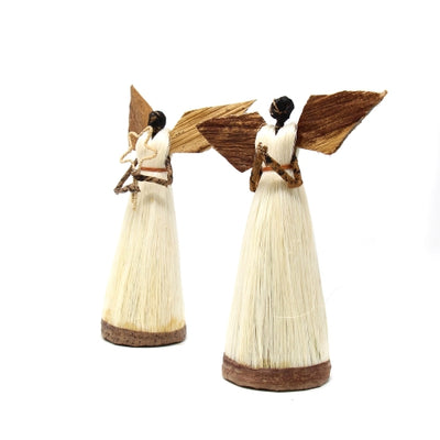 Set of Two 5.5in Standing Sisal Angels - Devotional